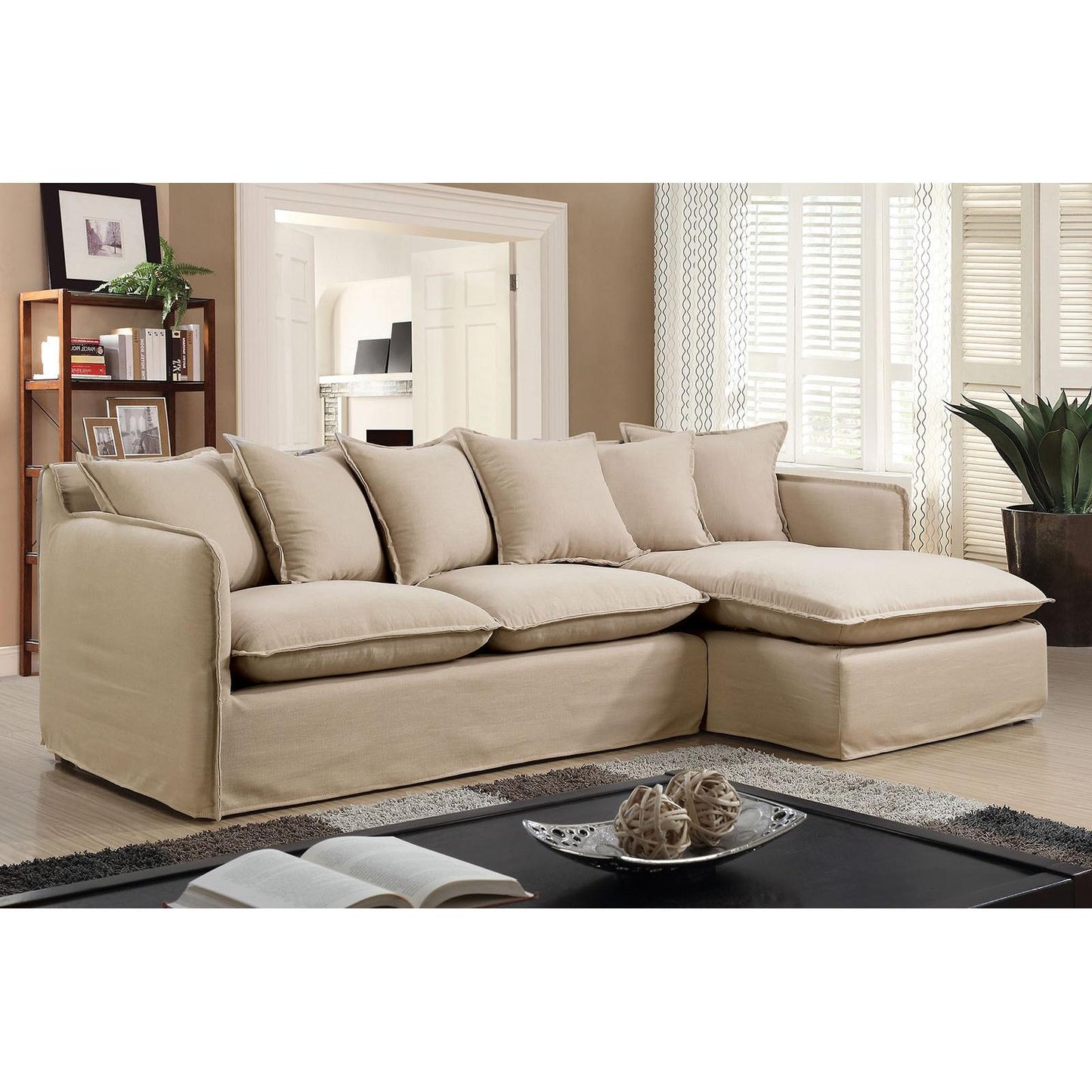 Furniture of America Rosanna II Fabric 2 pc Sectional CM6367BG-SECT IMAGE 1