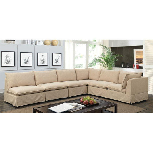 Furniture of America Joelle Fabric 5 pc Sectional CM6206-SECT-6SEAT IMAGE 1