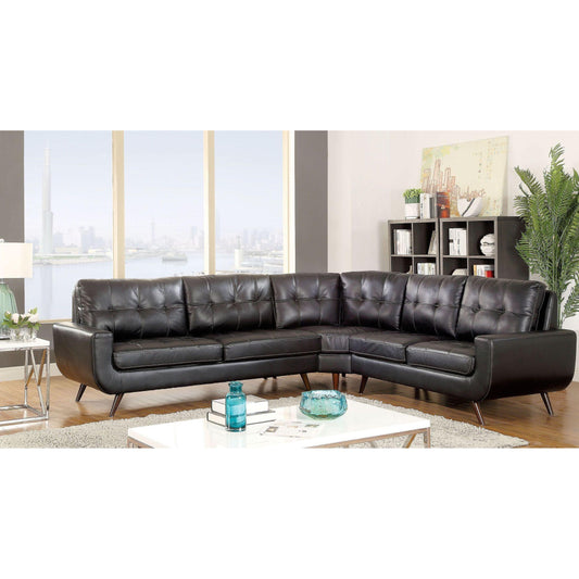 Furniture of America Kate II Leather Look 3 pc Sectional CM6506-SECTIONAL IMAGE 1