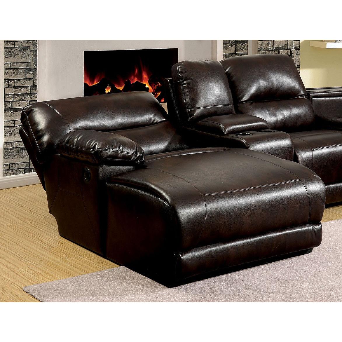 Furniture of America Glasgow Reclining Leather Look 5 pc Sectional CM6822BR-T-SECT IMAGE 9