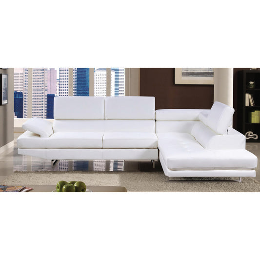 Furniture of America Kemi Bonded Leather Match 2 pc Sectional CM6553WH-PK IMAGE 1
