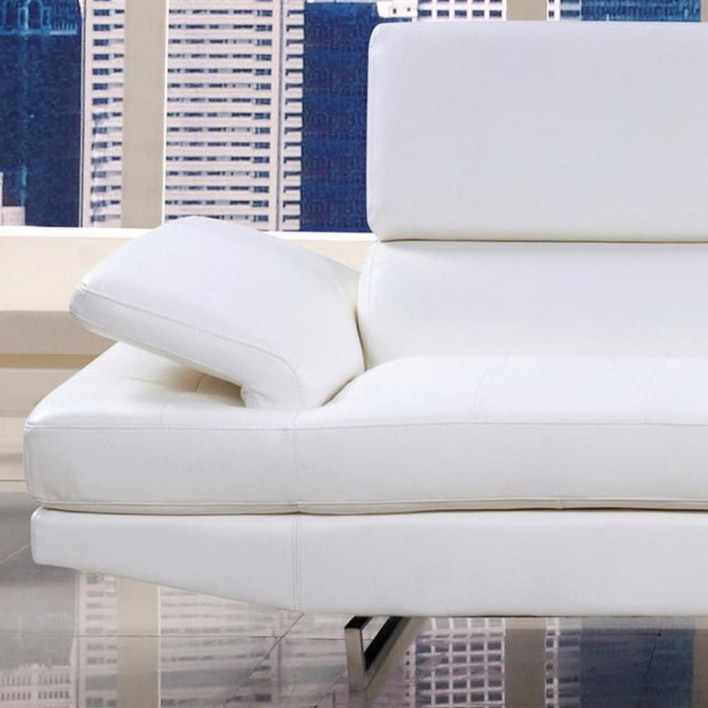 Furniture of America Kemi Bonded Leather Match 2 pc Sectional CM6553WH-PK IMAGE 3
