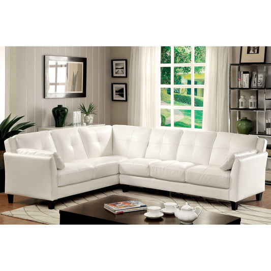 Furniture of America Peever Leatherette 2 pc Sectional CM6268WH-SET IMAGE 1