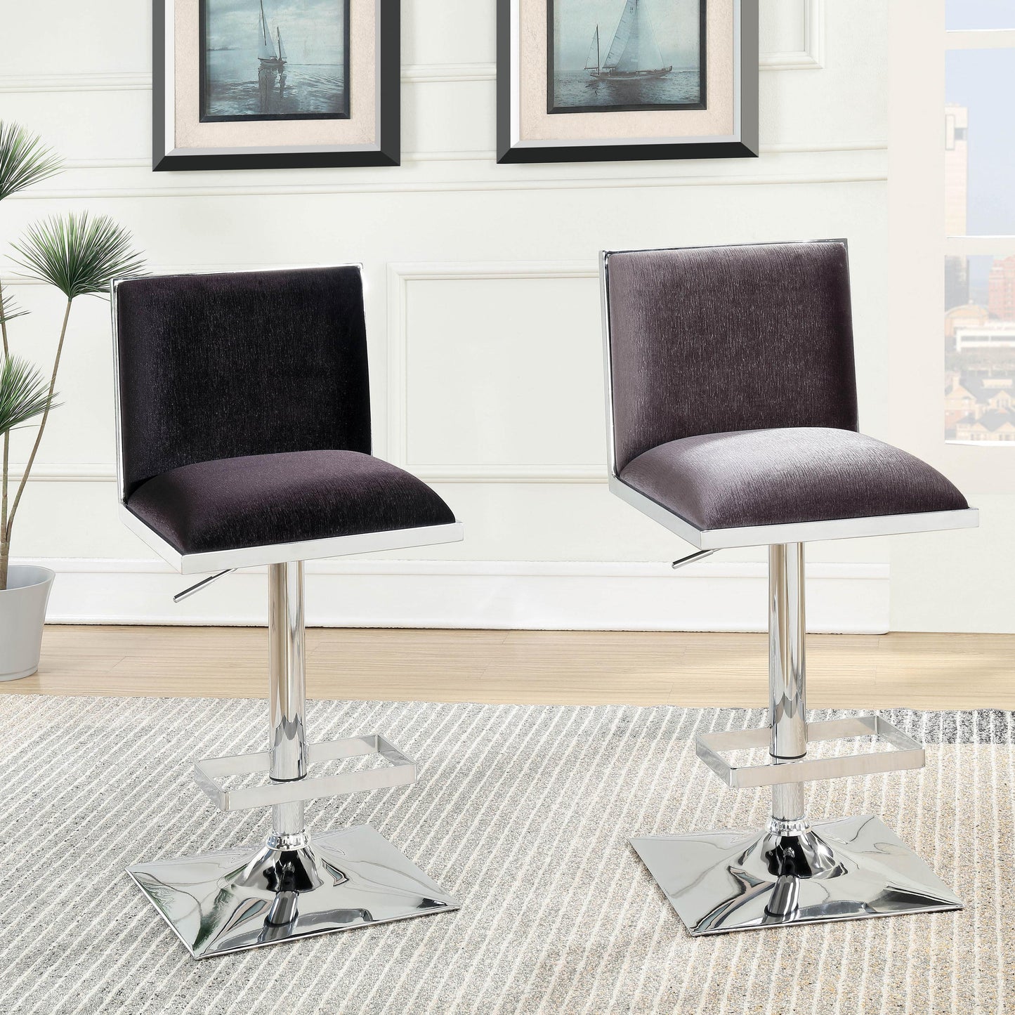 Furniture of America Orjan Adjustable Height Stool CM-BR6462BK IMAGE 5