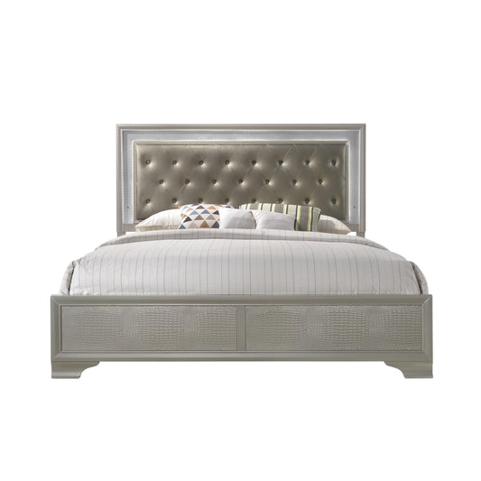 Crown Mark Lyssa King Upholstered Panel Bed B4300-K-HBFB/B4300-KQ-RAIL IMAGE 1