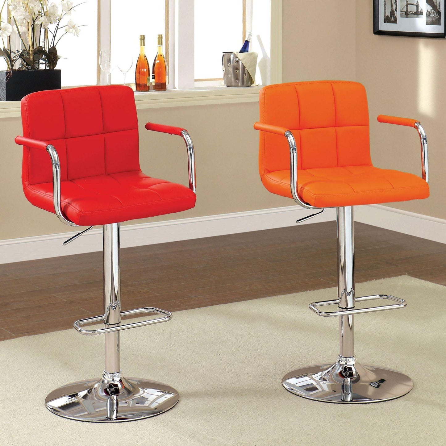 Furniture of America Corfu Adjustable Height Stool CM-BR6917RD IMAGE 2
