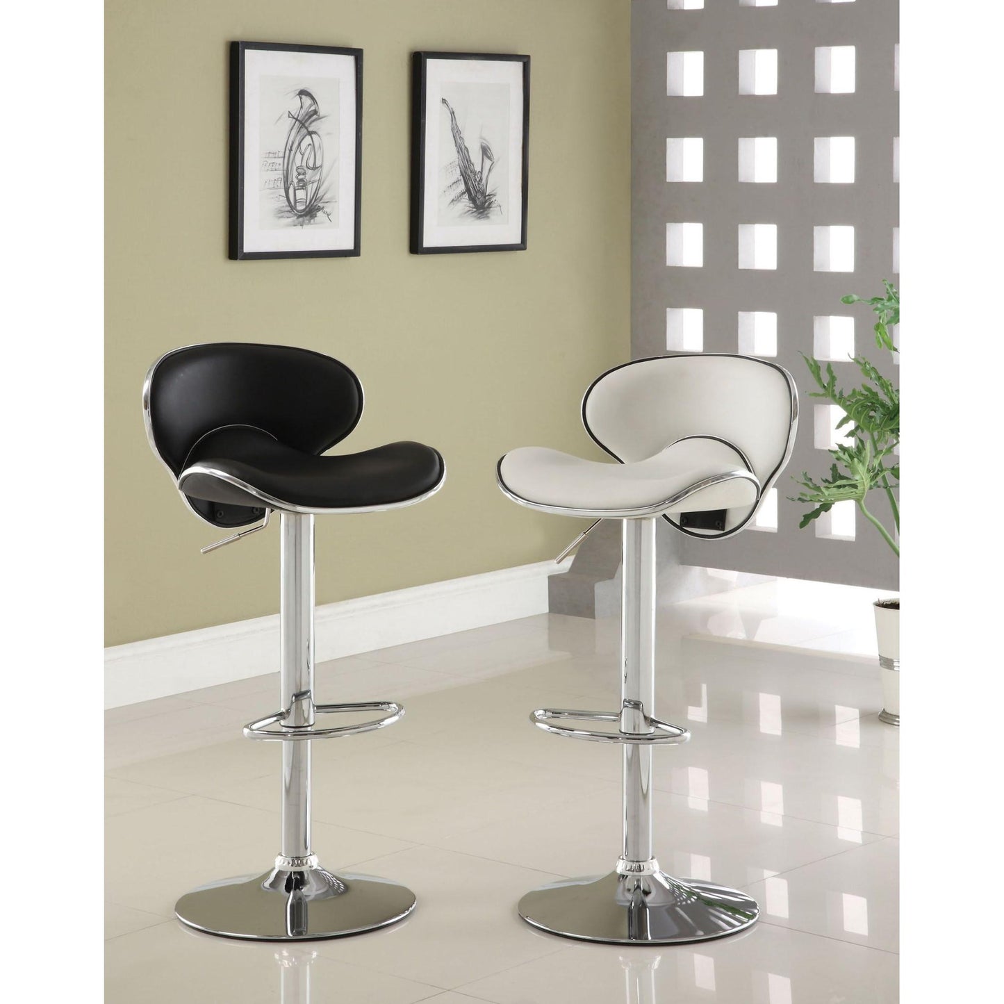 Furniture of America Kossi Adjustable Height Stool CM-BR6907WH IMAGE 2