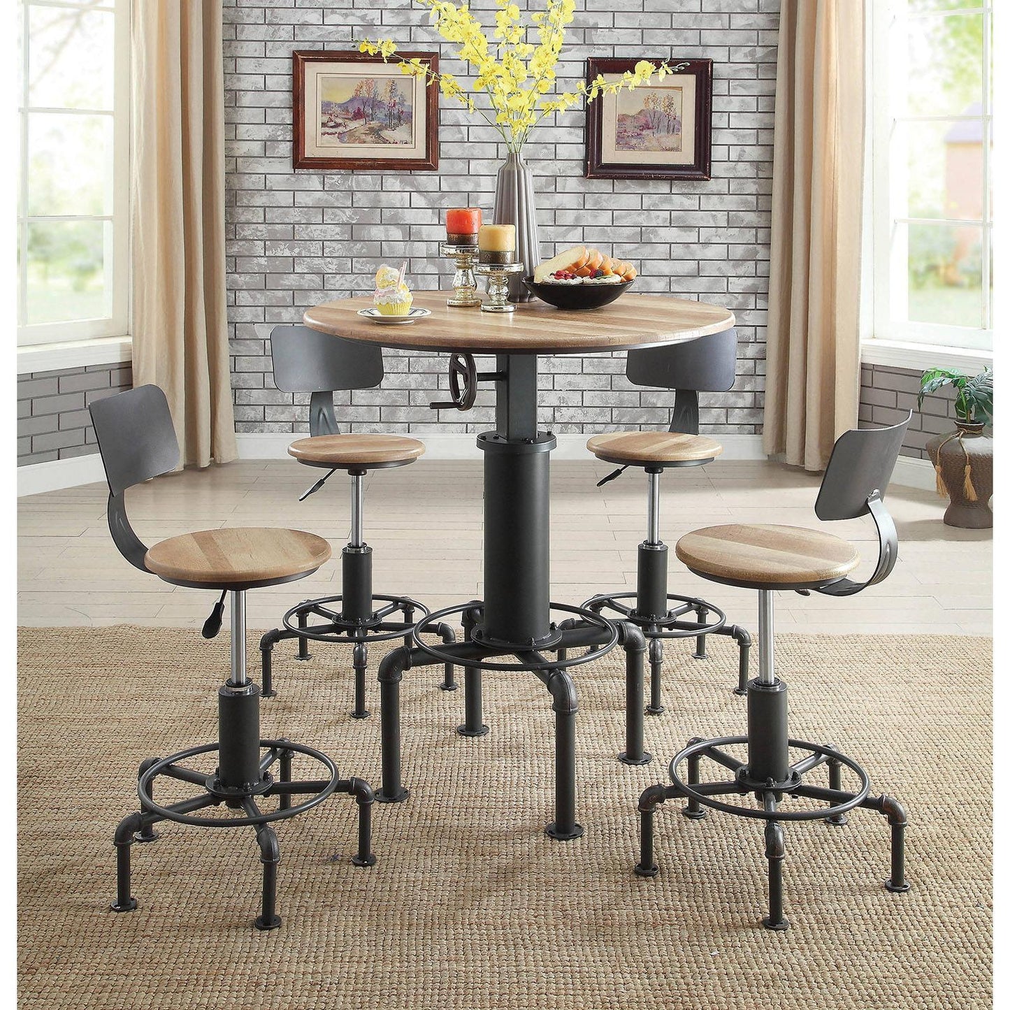 Furniture of America Fran Adjustable Height Stool CM3373BC-2PK IMAGE 3