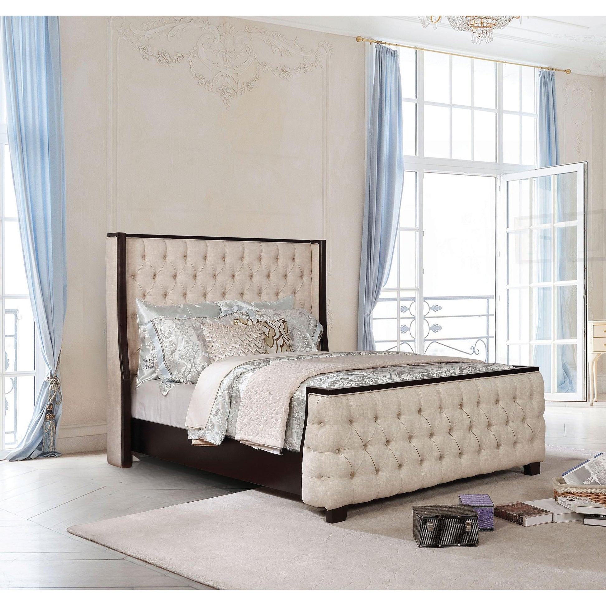 Furniture of America Camille Queen Upholstered Platform Bed CM7566Q-BED IMAGE 6