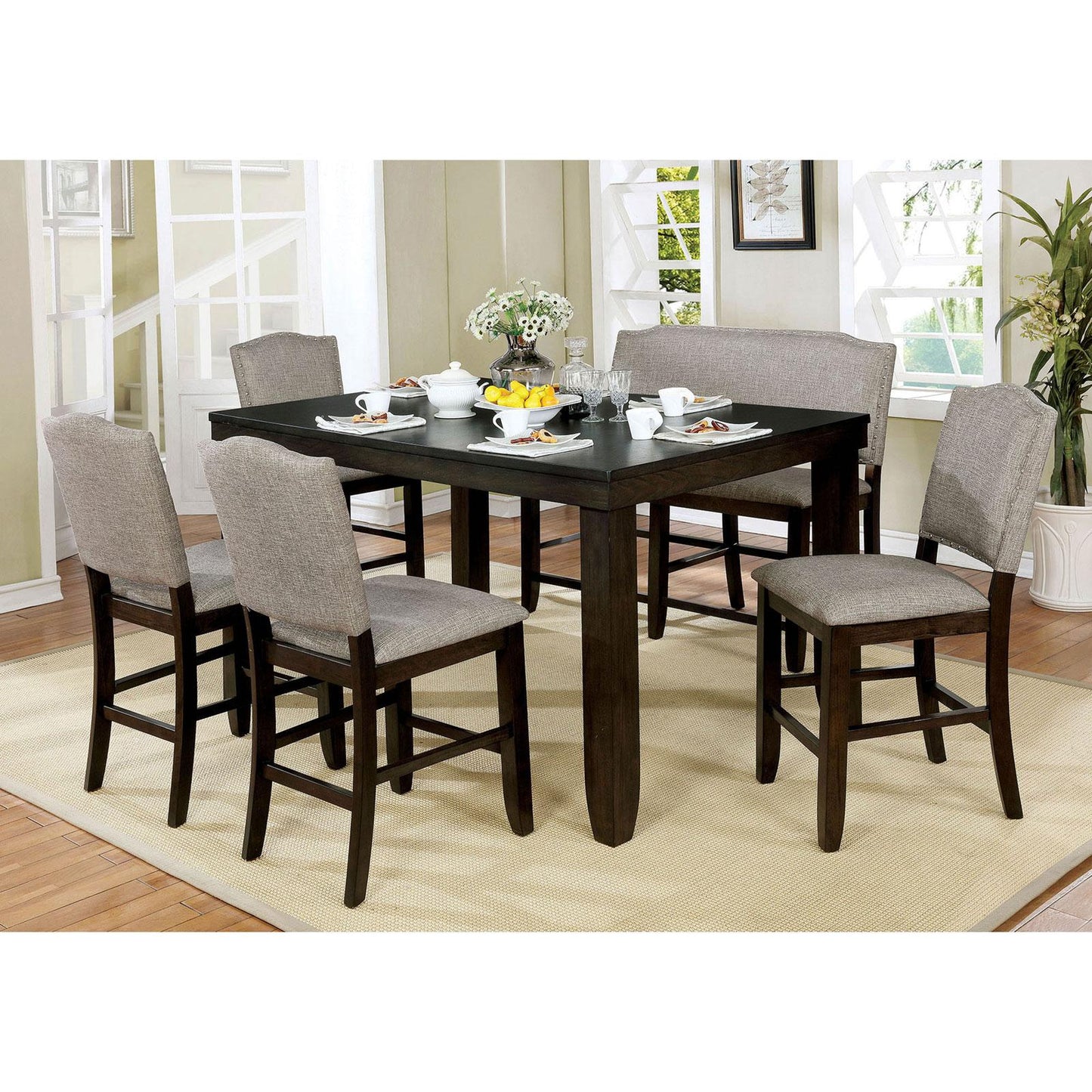 Furniture of America Teagan Counter Height Bench CM3911PBN IMAGE 4