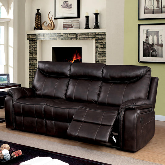 Furniture of America Karlee Reclining Leatherette Sofa CM6988-SF IMAGE 1