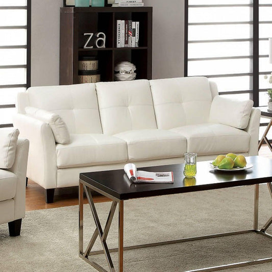 Furniture of America Pierre Stationary Leatherette Sofa CM6717WH-SF-PK IMAGE 1