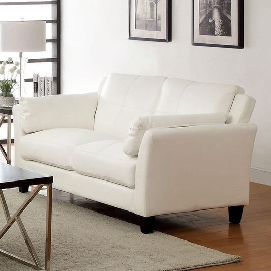 Furniture of America Pierre Stationary Leatherette Loveseat CM6717WH-LV-PK IMAGE 1