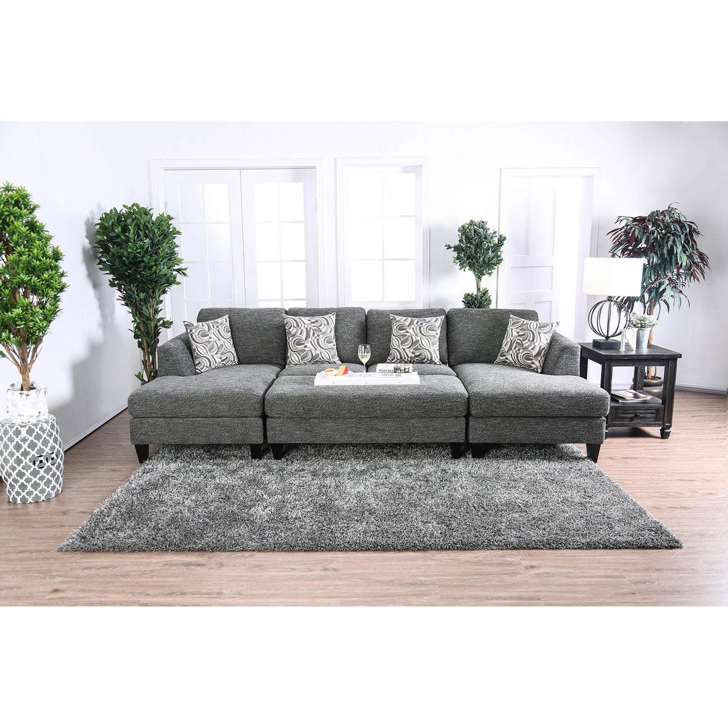 Furniture of America Lowry CM6363-SET Sectional w/ Ottoman IMAGE 4