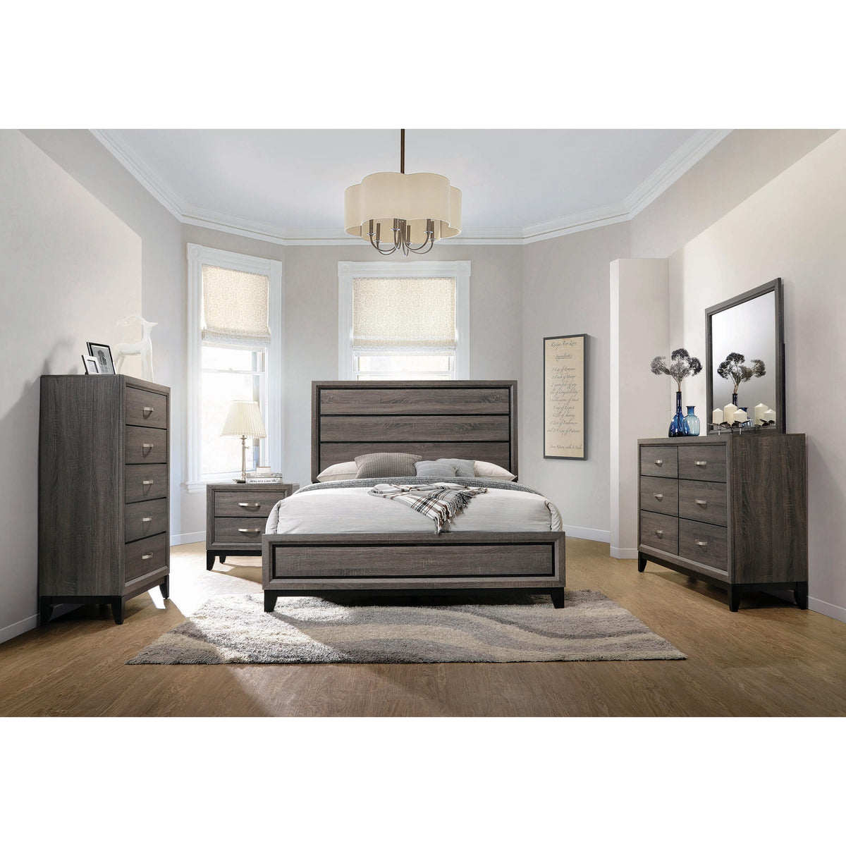 Coaster Furniture Watson 212421KE Wood Eastern King Panel Bed - Grey Oak IMAGE 8