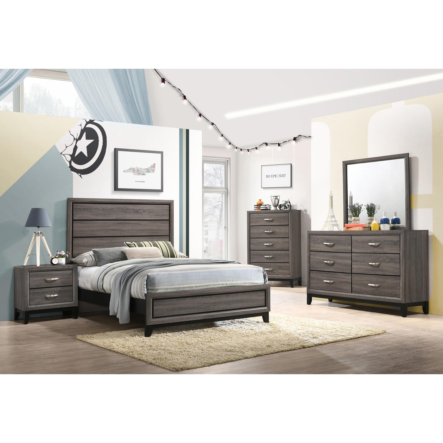 Coaster Furniture Watson 212424 Dresser Mirror - Grey Oak IMAGE 5