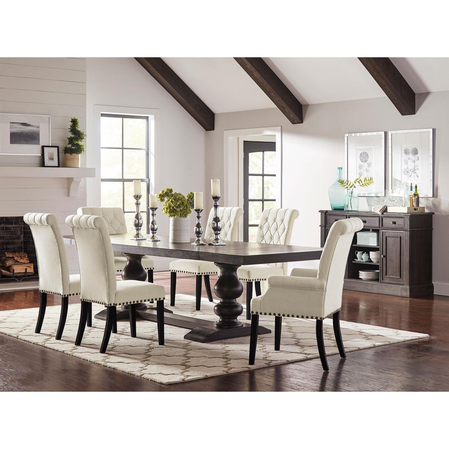 Coaster Furniture Phelps 121231 123-inch Extension Leaf Dining Table - Distressed Noir IMAGE 4