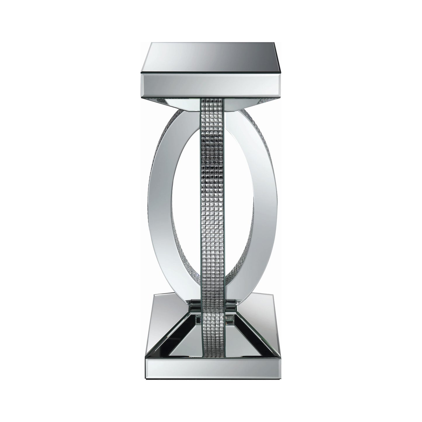 Coaster Furniture Amalia 722517 Square Mirrored Acrylic Crystal Side End Table - Silver IMAGE 2