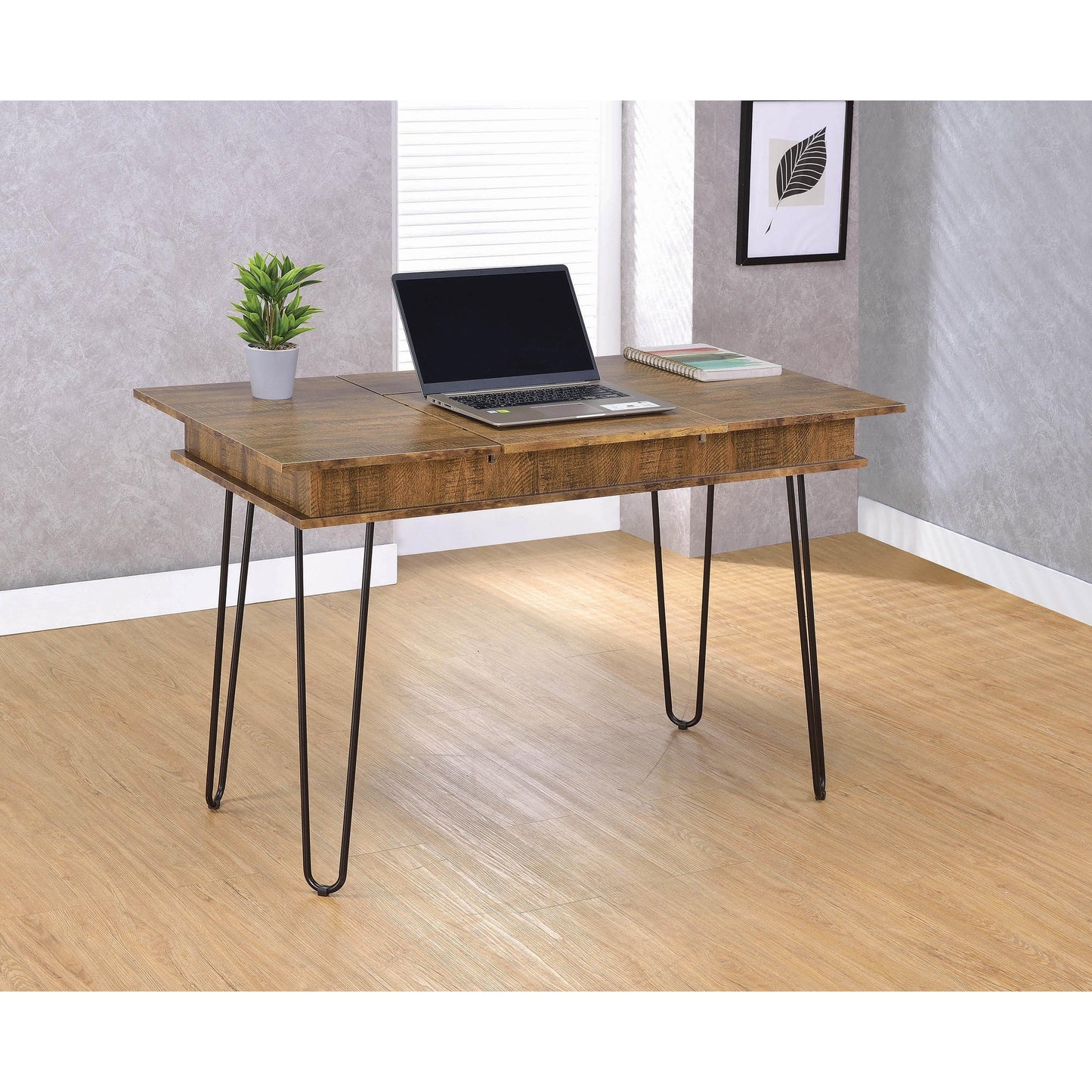 Coaster Furniture Sheeran 802011 47-inch Writing Desk with Storage - Rustic Amber IMAGE 10