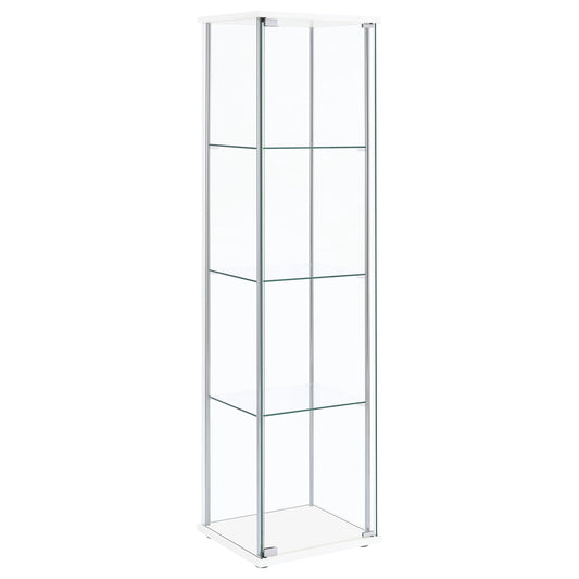 Coaster Furniture Bellatrix 951072 4-shelf Clear Glass Curio Cabinet - White IMAGE 1