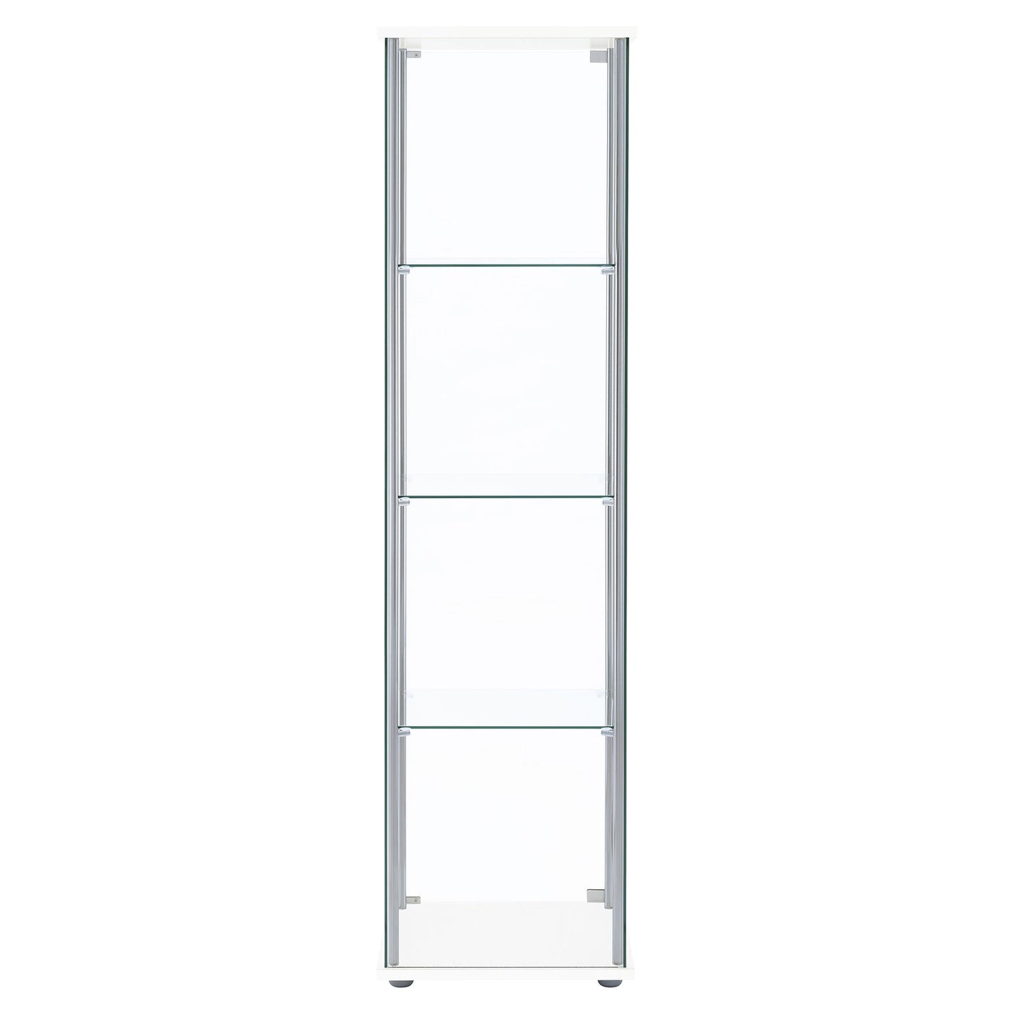 Coaster Furniture Bellatrix 951072 4-shelf Clear Glass Curio Cabinet - White IMAGE 6