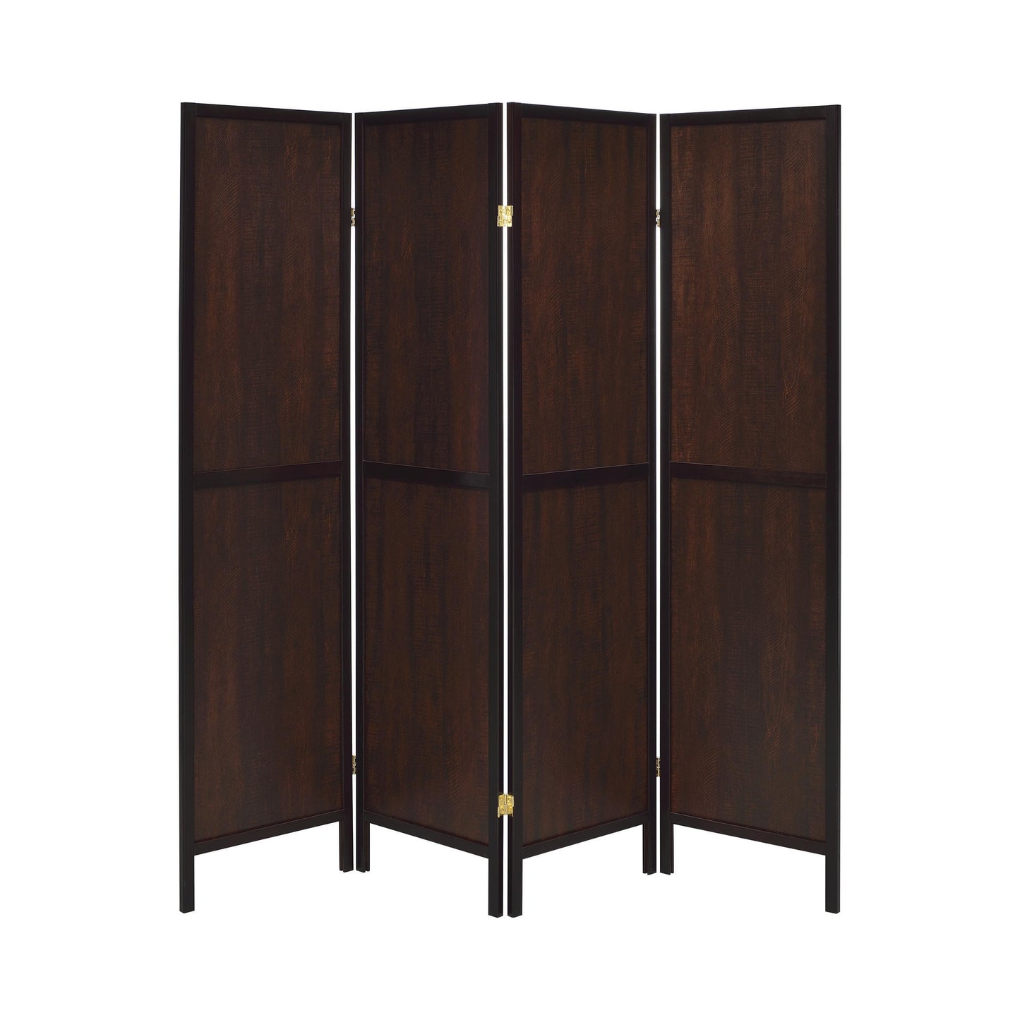 Coaster Furniture Deepika 961414 4-Panel Room Divider Folding Screen - Rustic Tobacco IMAGE 2