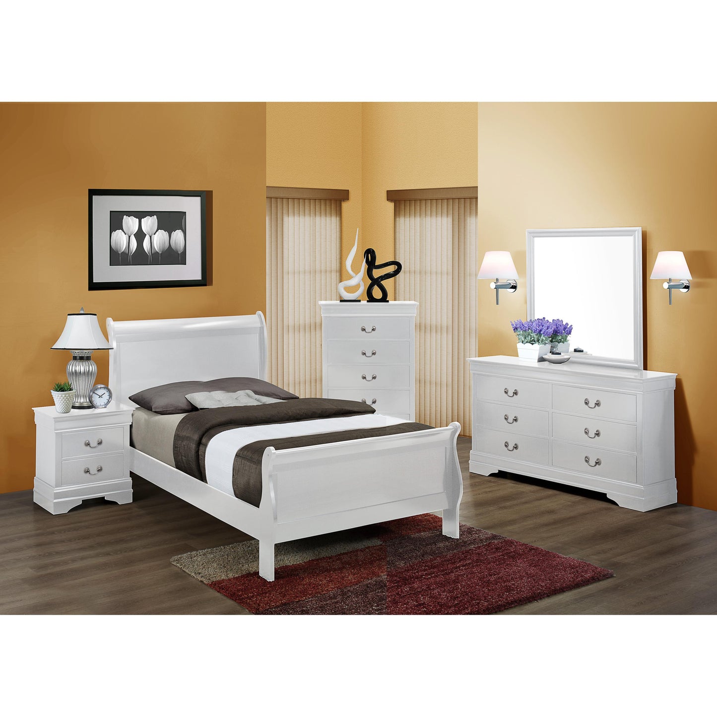 Crown Mark Louis Philip Twin Bed B3650-T-HBFB/B3650-T-RAIL IMAGE 2