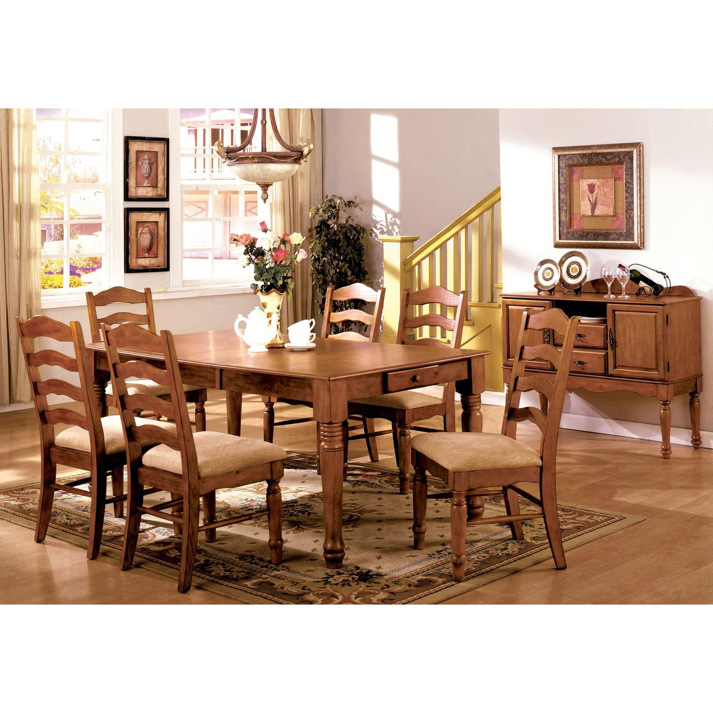 Furniture of America Spring Creek Dining Table CM3112T IMAGE 2