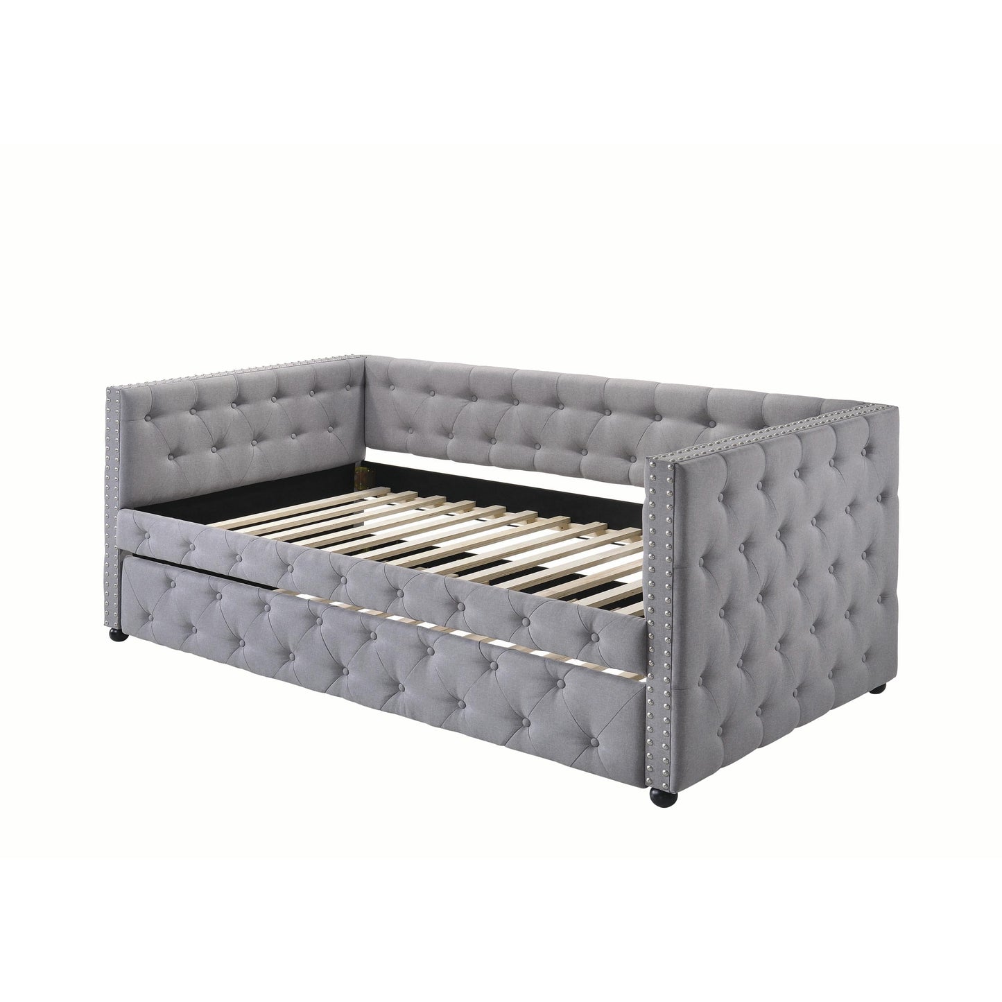 Coaster Furniture Mockern 302161 Upholstered Twin Daybed with Trundle - Grey IMAGE 1