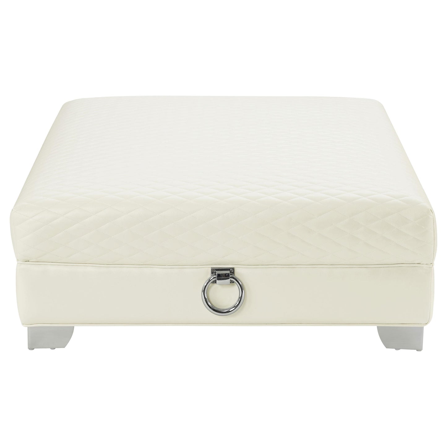 Coaster Furniture Chaviano 505394 Square Upholstered Ottoman - Pearl White IMAGE 2
