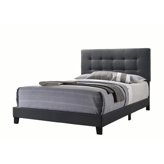 Coaster Furniture Mapes 305746KE Upholstered Eastern King Panel Bed - Charcoal IMAGE 1