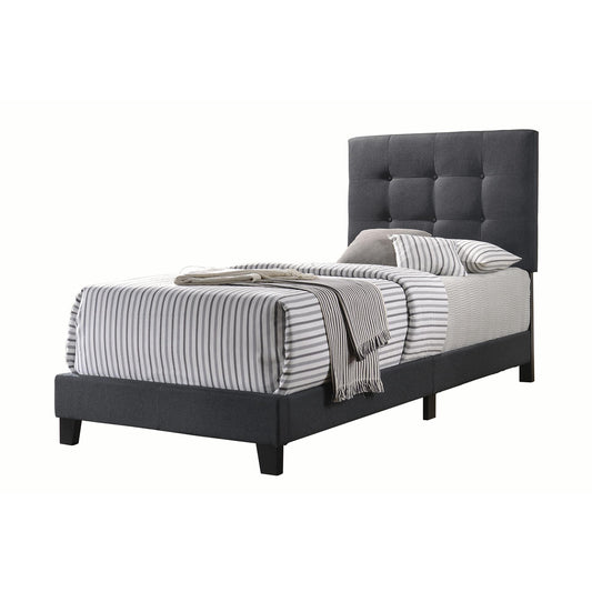 Coaster Furniture Mapes 305746T Upholstered Twin Panel Bed - Charcoal IMAGE 1