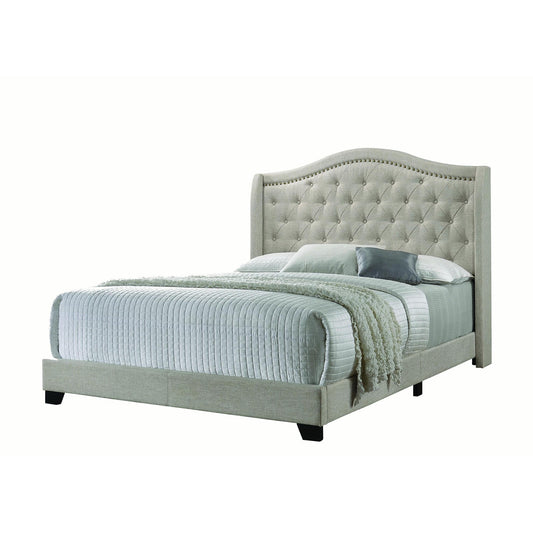 Coaster Furniture Sonoma 310073KE Upholstered Eastern King Wingback Bed - Beige IMAGE 1