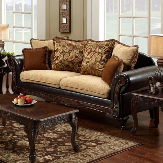 Furniture of America Doncaster Stationary Fabric Sofa SM7430-SF IMAGE 1