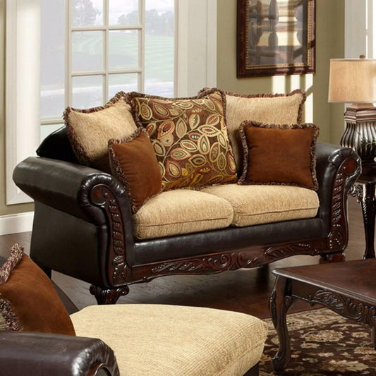 Furniture of America Doncaster Stationary Fabric Loveseat SM7430-LV IMAGE 1