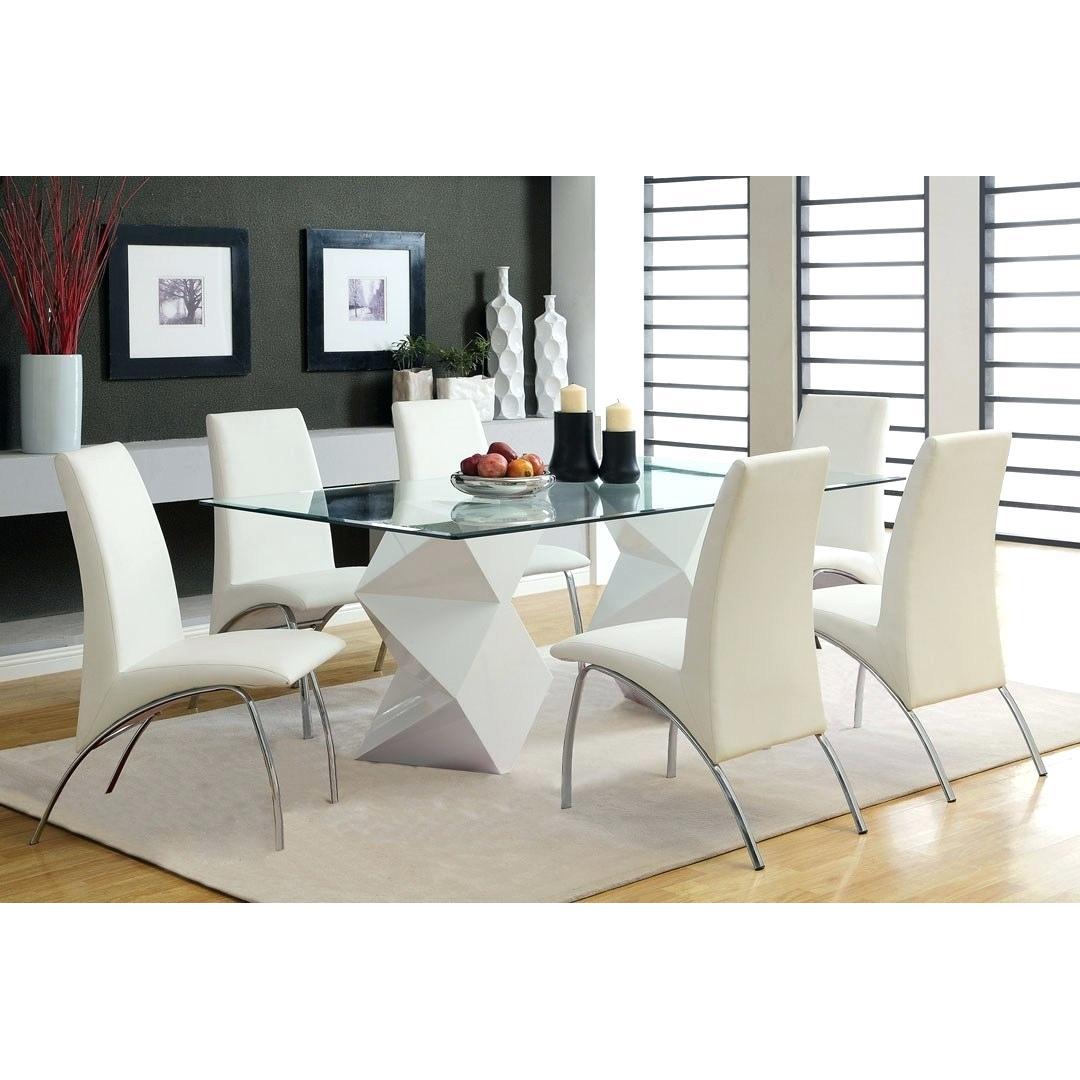 Furniture of America Halawa I Dining Table with Glass Top and Pedestal Base CM8335WH-T-72-TABLE IMAGE 2