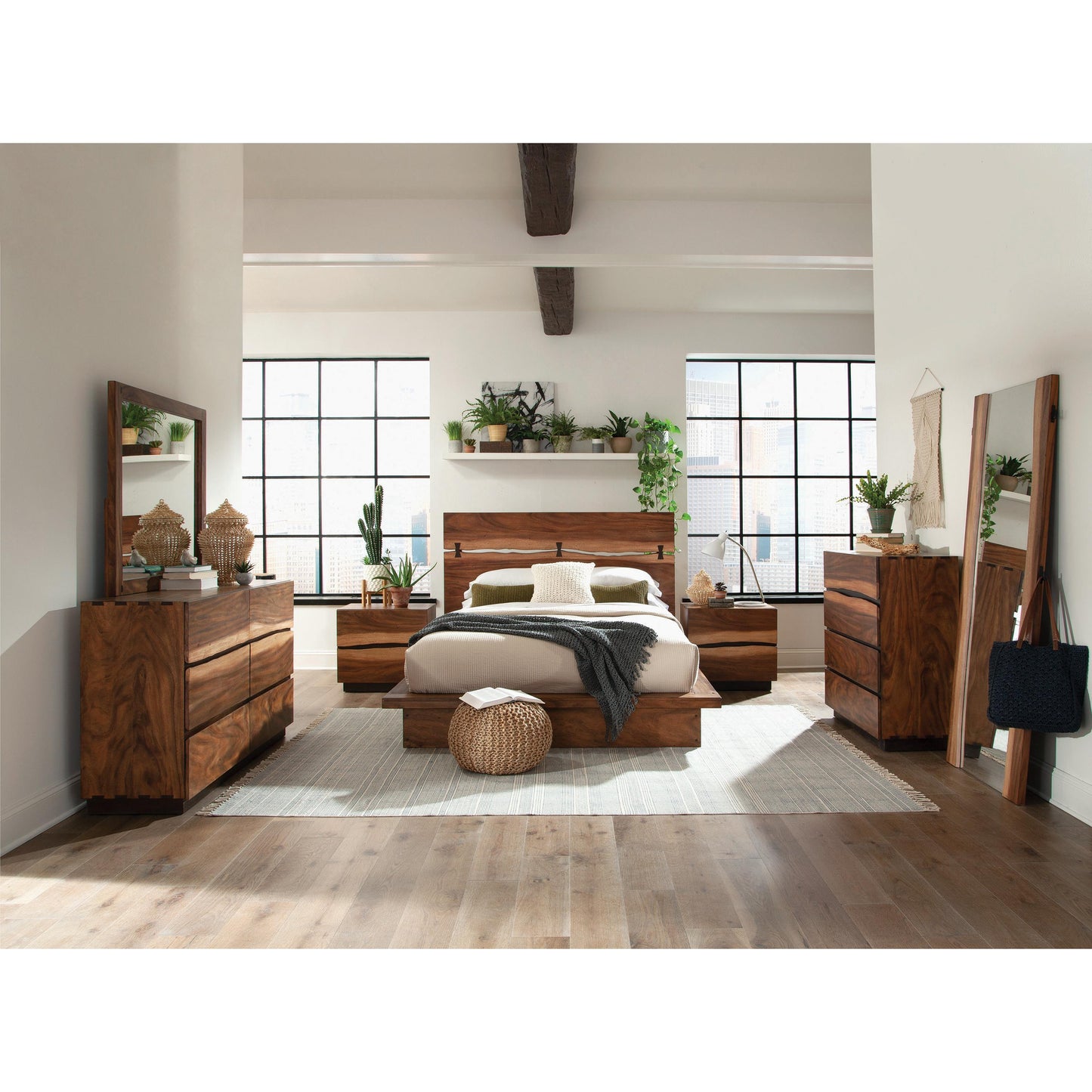 Coaster Furniture Winslow 223254 Dresser Mirror - Smokey Walnut IMAGE 3