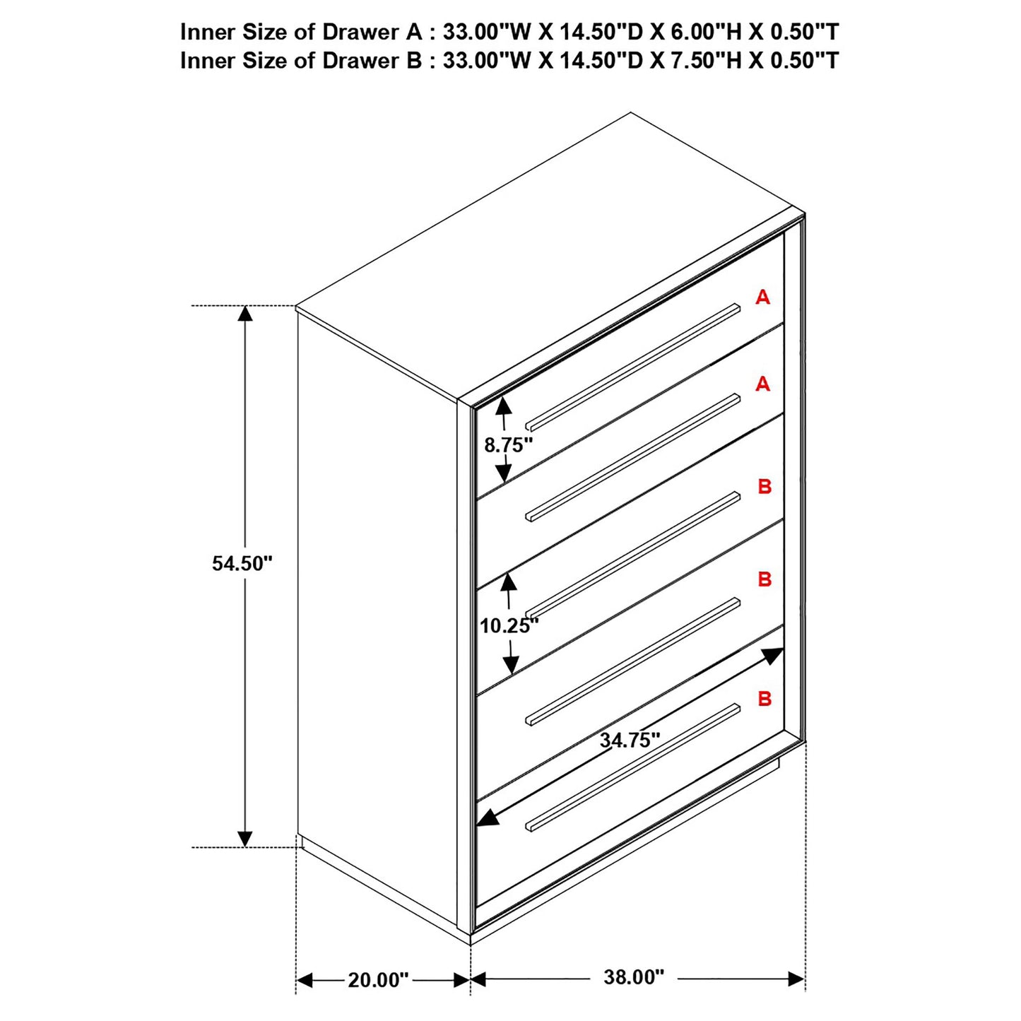 Coaster Furniture Durango 223265 5-Drawer Bedroom Chest - Smoked Peppercorn IMAGE 10