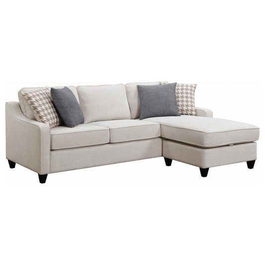 Coaster Furniture Mcloughlin 501840 Upholstered Sloped Arm Sectional Sofa - Platinum IMAGE 1