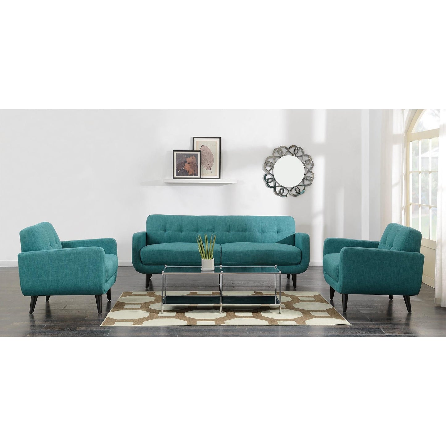Elements International Hadley UHD087200NP Loveseat - Heirloom Teal IMAGE 3