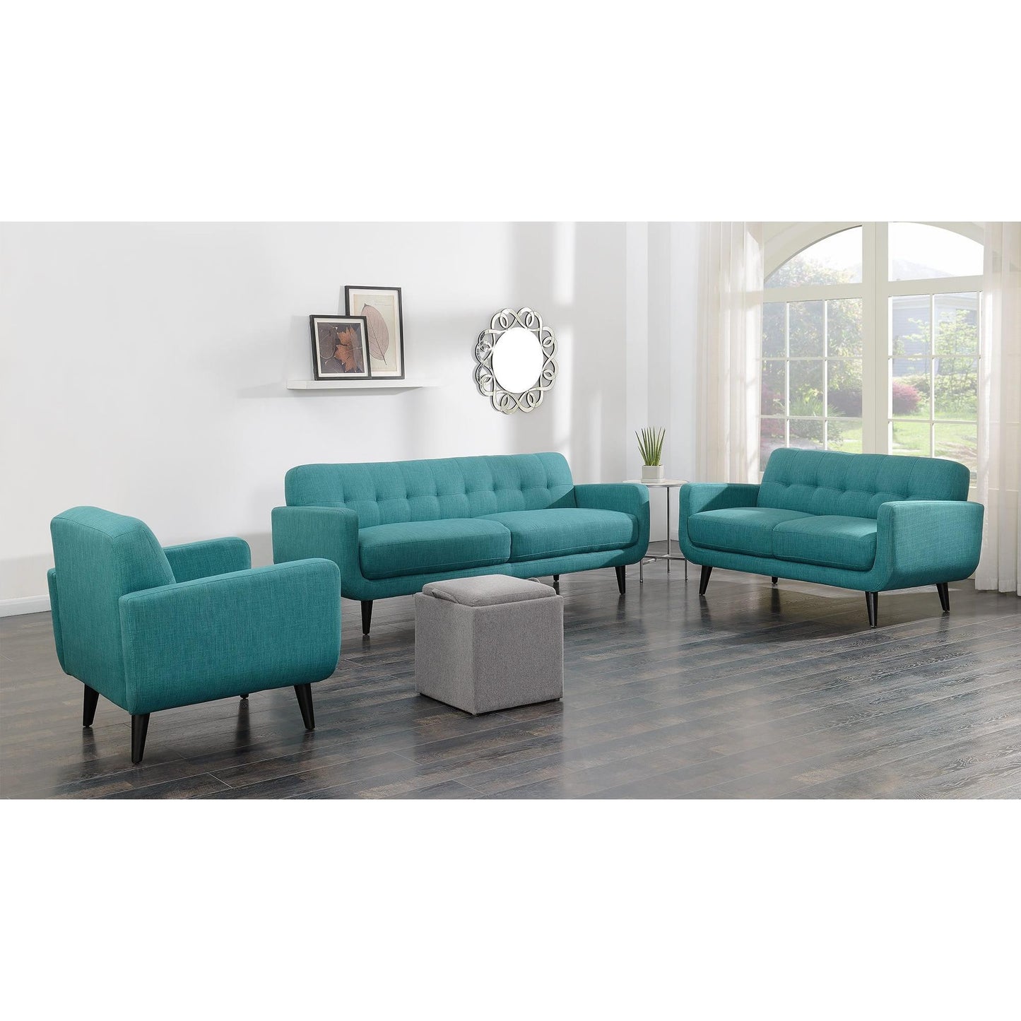 Elements International Hadley UHD087200NP Loveseat - Heirloom Teal IMAGE 4