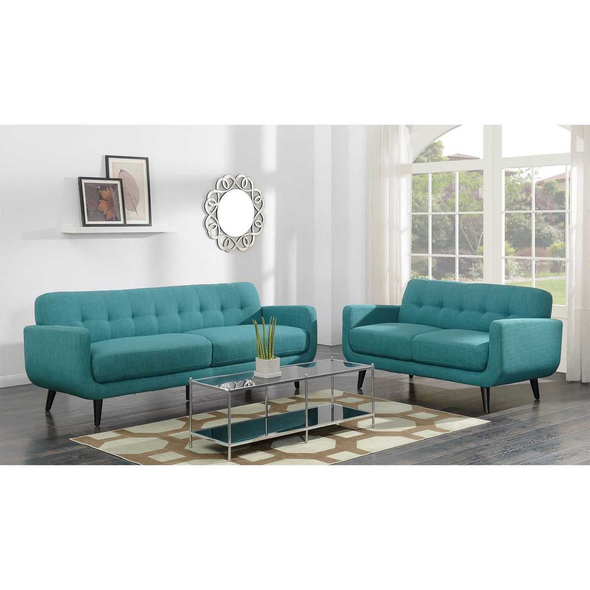 Elements International Hadley UHD087200NP Loveseat - Heirloom Teal IMAGE 5