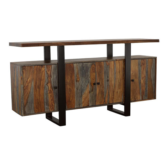 Coaster Furniture Ditman 110185 4-door Solid Wood Sideboard Buffet - Grey Sheesham IMAGE 1