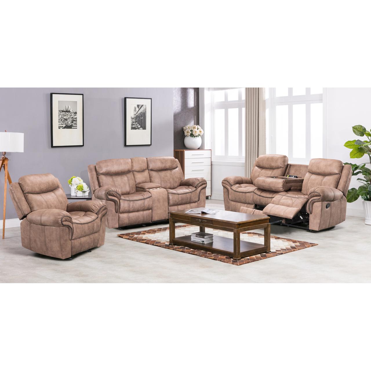 Generation Trade Boulder 689322 Glider Recliner - Sand IMAGE 2