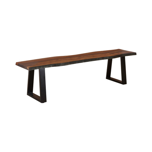 Coaster Furniture Ditman 110183 Live Edge Wood Dining Bench - Grey Sheesham IMAGE 1