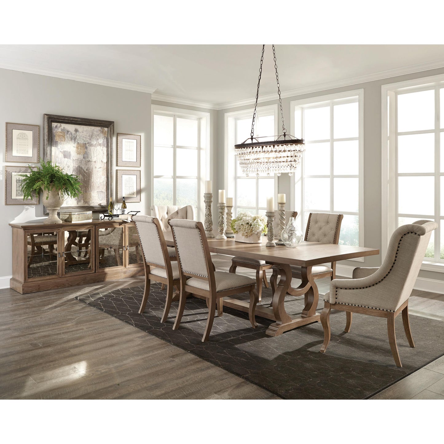 Coaster Furniture Brockway 110295 4-door Dining Sideboard Buffet Cabinet - Barley Brown IMAGE 3