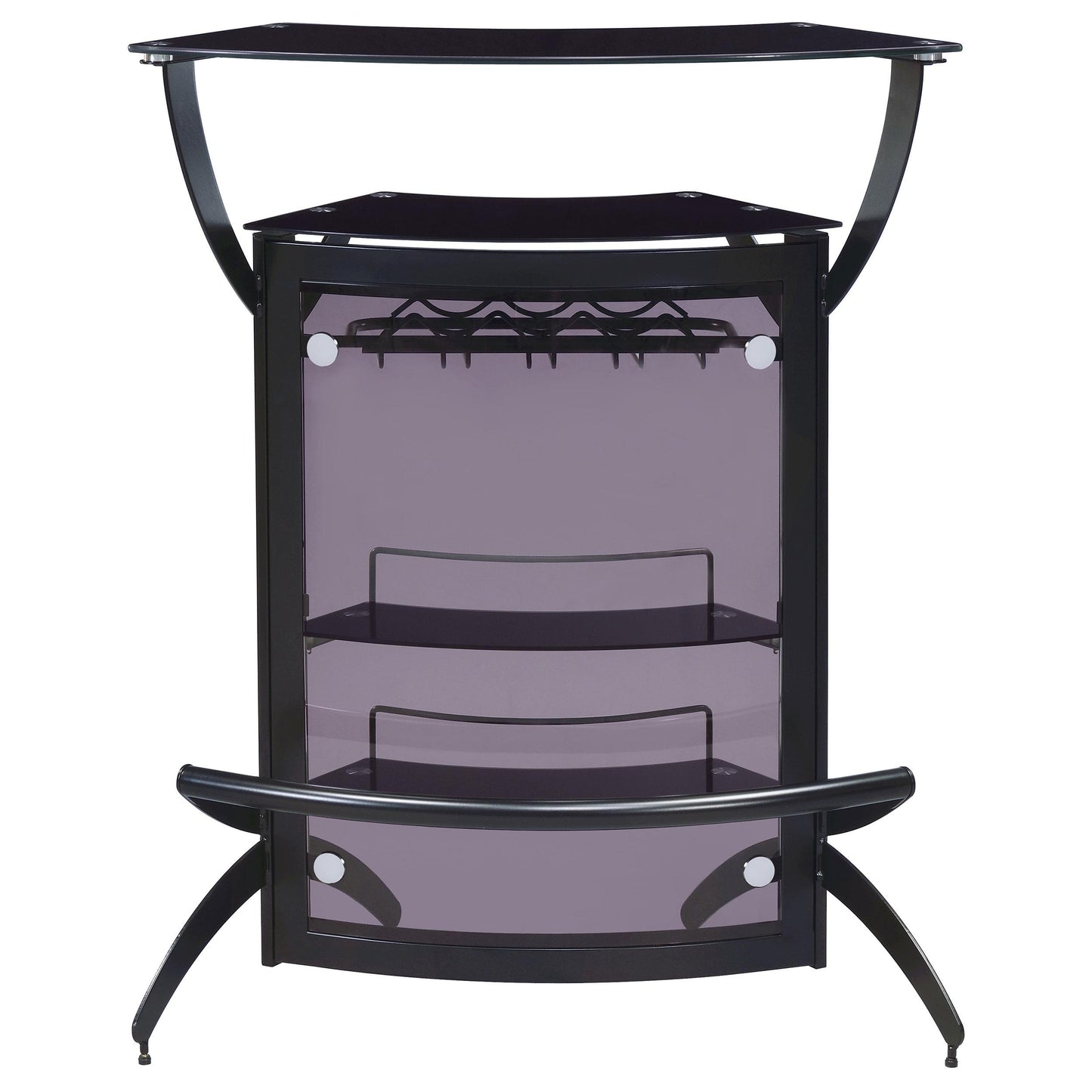 Coaster Furniture Dallas 182135 2-shelf Curved Freestanding Home Bar Cabinet - Black IMAGE 2