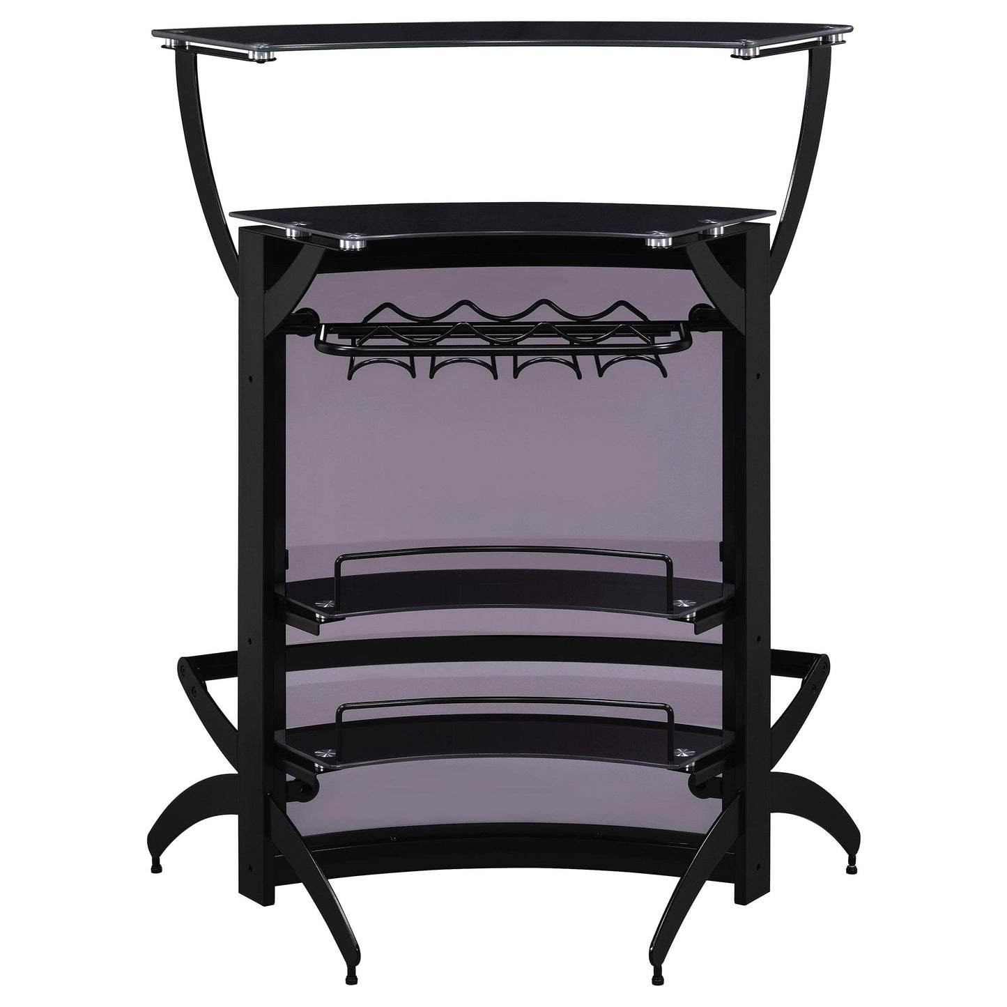 Coaster Furniture Dallas 182135 2-shelf Curved Freestanding Home Bar Cabinet - Black IMAGE 6