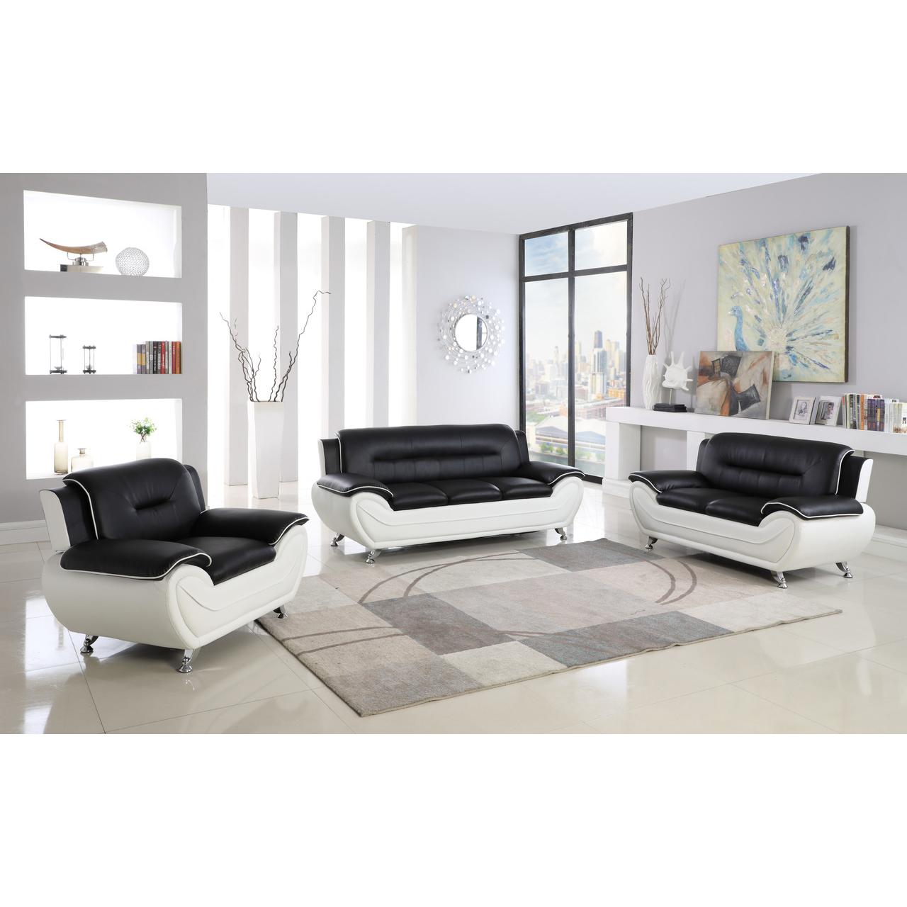 Generation Trade Metro 531111 Loveseat - White & Black IMAGE 2