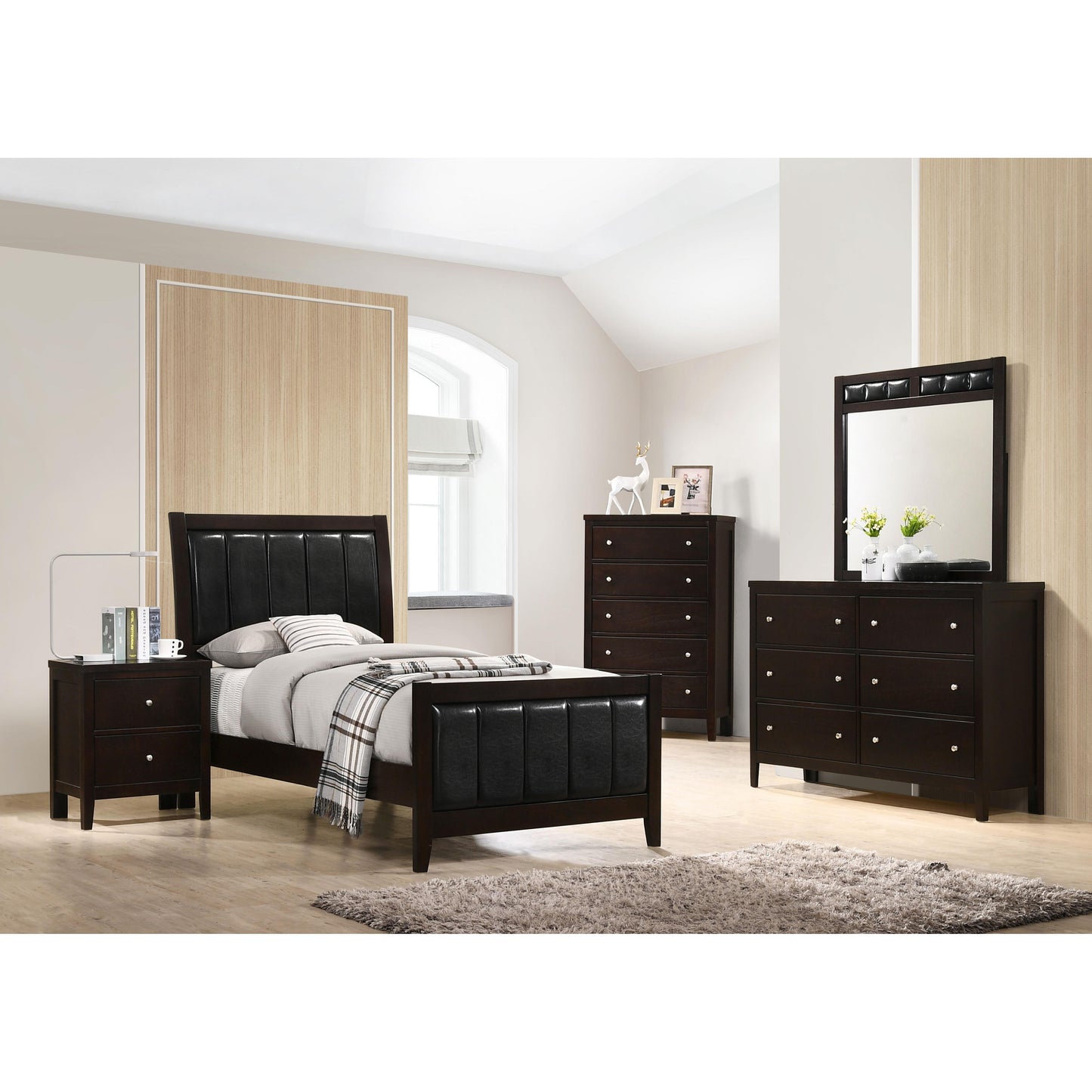 Coaster Furniture Carlton 202091T Wood Twin Panel Bed - Cappuccino IMAGE 5